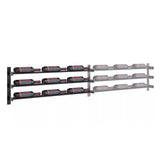 Evolution 15 in. High 3 Column Wine Wall Extension in Matte Black Storing 9 Bottles