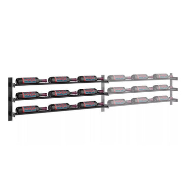 Evolution 15 in. High 3 Column Wine Wall Extension in Matte Black Storing 9 Bottles