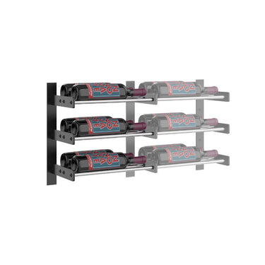 Evolution 15 in. High 1 Column Wine Wall Extension in Matte Black and Chrome Storing 6 Bottles