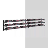 Evolution 15 in. High 3 Column Wine Wall Extension in Matte Black and Chrome Storing 18 Bottles