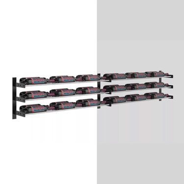 Evolution 15 in. High 3 Column Wine Wall Extension in Matte Black and Chrome Storing 18 Bottles