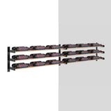 Evolution 15 in. High 3 Column Wine Wall Extension in Matte Black and Golden Bronze Storing 18 Bottles