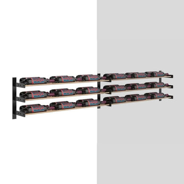 Evolution 15 in. High 3 Column Wine Wall Extension in Matte Black and Golden Bronze Storing 18 Bottles