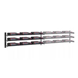 Evolution 15 in. High 3 Column Wine Wall Extension in Matte Black Storing 18 Bottles
