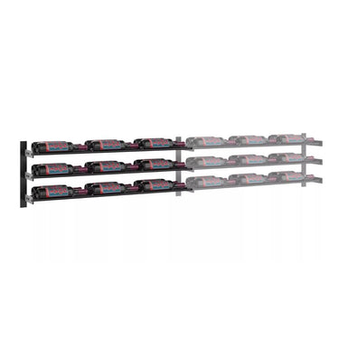 Evolution 15 in. High 3 Column Wine Wall Extension in Matte Black Storing 18 Bottles