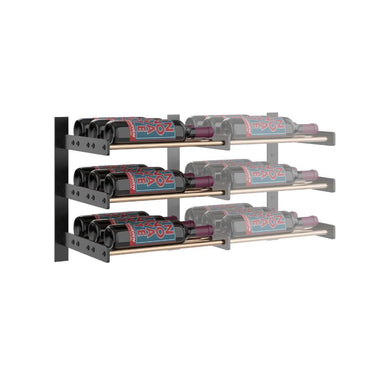 Evolution 15 in. High 1 Column Wine Wall Extension in Matte Black and Golden Bronze Storing 9 Bottles