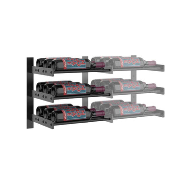 Evolution 15 in. High 1 Column Wine Wall Extension in Matte Black Storing 9 Bottles