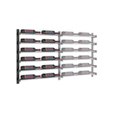 Evolution 30 in. High 2 Column Wine Wall Extension in Matte Black and Chrome Storing 24 Bottles