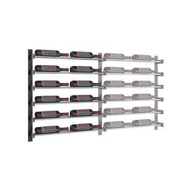 Evolution 30 in. High 2 Column Wine Wall Extension in Matte Black and Chrome Storing 24 Bottles
