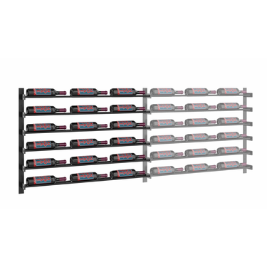 Evolution 30 in. High 3 Column Wine Wall Extension in Matte Black with 18 Bottles
