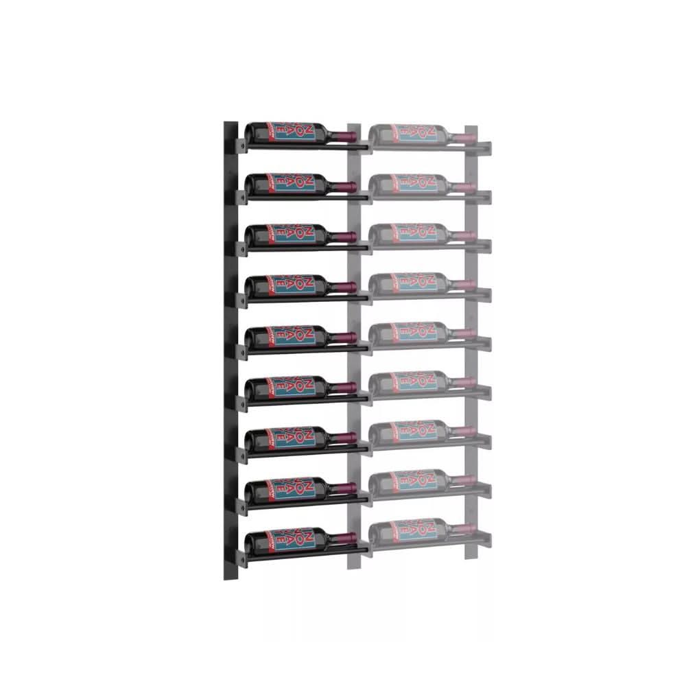 Evolution 45 in. High 1 Column Wine Wall Extension in Matte Black Storing 9 Bottles
