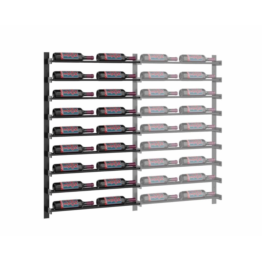 Evolution 45 in. High 2 Column Wine Wall Extension in Matte Black Storing 18 Bottles