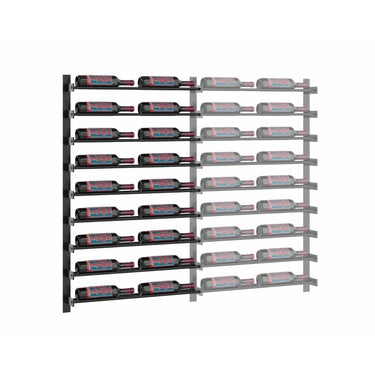 Evolution 45 in. High 2 Column Wine Wall Extension in Matte Black Storing 18 Bottles
