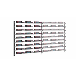 Evolution 45 in. High 3 Column Wine Wall Extension in Matte Black and Chrome Storing 27 Bottles