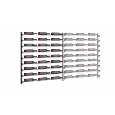 Evolution 45 in. High 3 Column Wine Wall Extension in Matte Black and Chrome Storing 27 Bottles