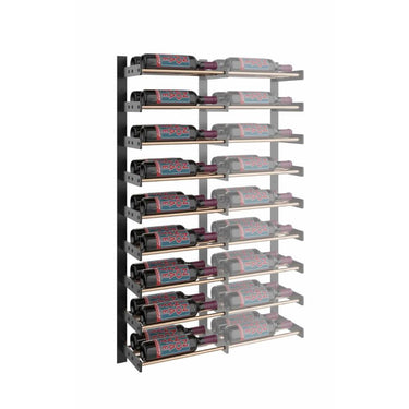 Evolution 45 in. High 1 Column Wine Wall Extension in Matte Black and Golden Bronze Storing 18 Bottles