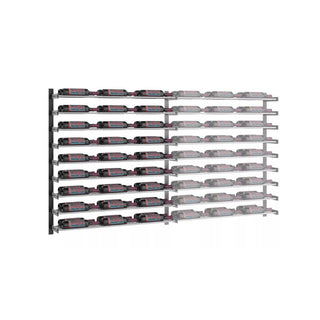 Evolution 45 in. High 3 Column Wine Wall Extension in Matte Black and Chrome Storing 54 Bottles