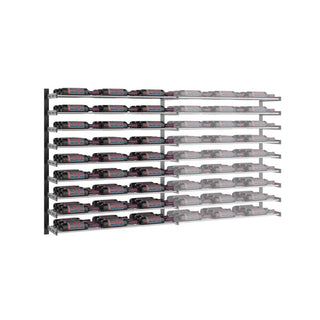 Evolution 45 in. High 3 Column Wine Wall Extension in Matte Black and Chrome Storing 81 Bottles