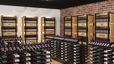 Island Retail Display Wine Rack with Presentation Row