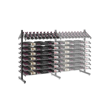 Evolution 144 Bottle Presentation Island Display Extension in Matte Black and Chrome