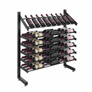 Evolution Single-Sided Presentation Island Display in Matte Black Storing 54 Bottles