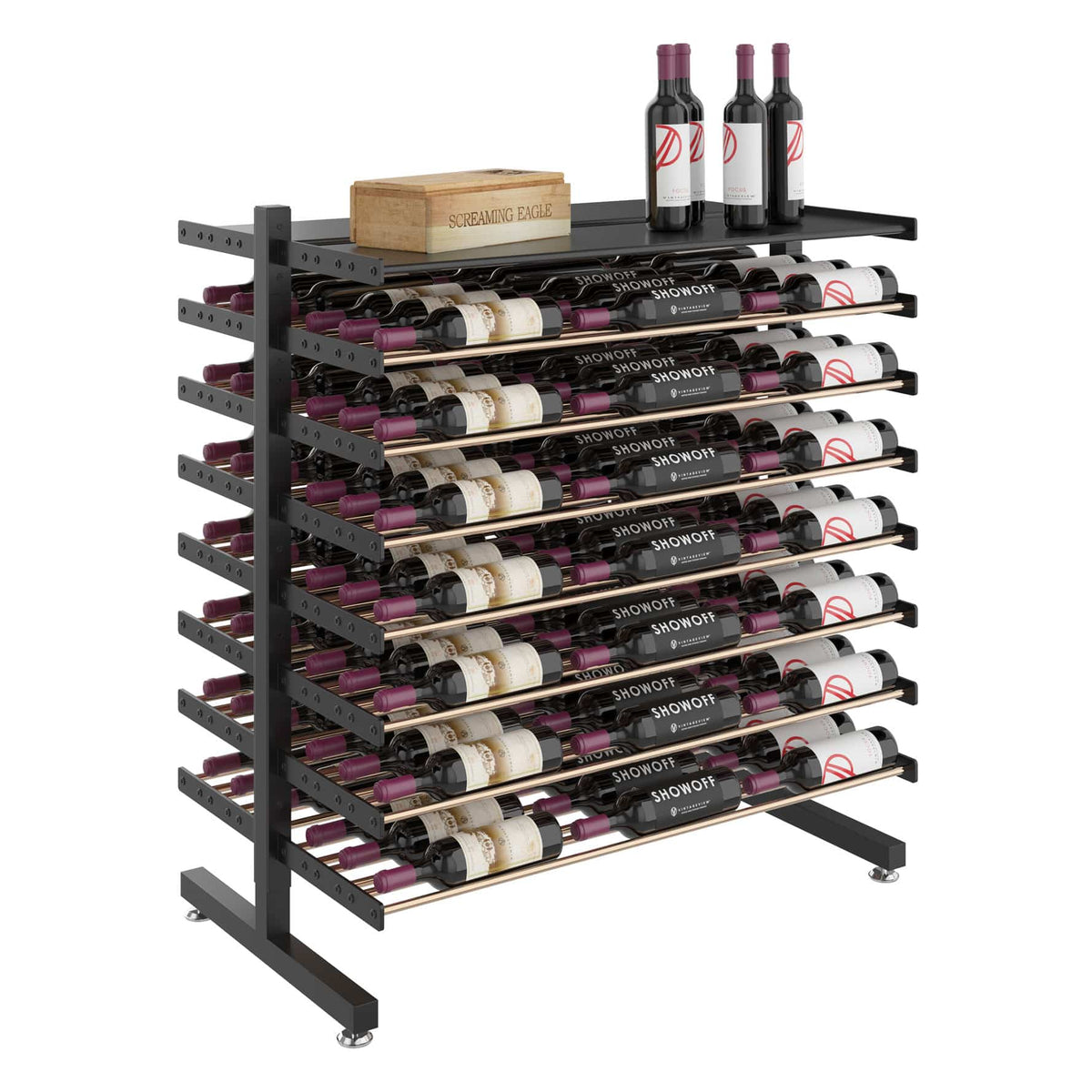 Evolution 126 Bottle Shelf Island Display Rack | WineRacks.com – Wine Racks