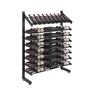 Evolution Single-Sided Presentation Island Display in Matte Black Storing 54 Bottles