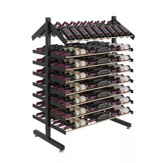 Evolution 144 Bottle Presentation Island Display Rack in Matte Black and Golden Bronze