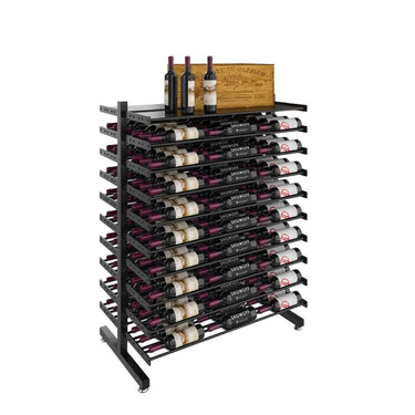 Evolution Shelf Island Display Rack in Matte Black Storing 162 Bottles