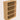 Wooden bookshelf with four shelves on a beige background