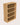 Wooden bookshelf with four shelves on a beige background