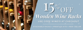 President's Day Sale. Get 15% off all wooden wine racks with code WINE15.