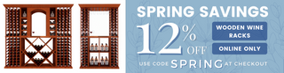 Spring Savings Sale! 12% off Wooden Wine Racks with code SPRING.