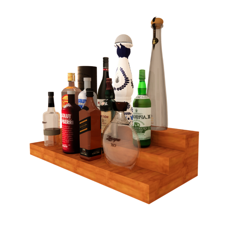 3-Tier Liquor Display Bar Shelves for Home Bars, Restaurants, Man Cave ...
