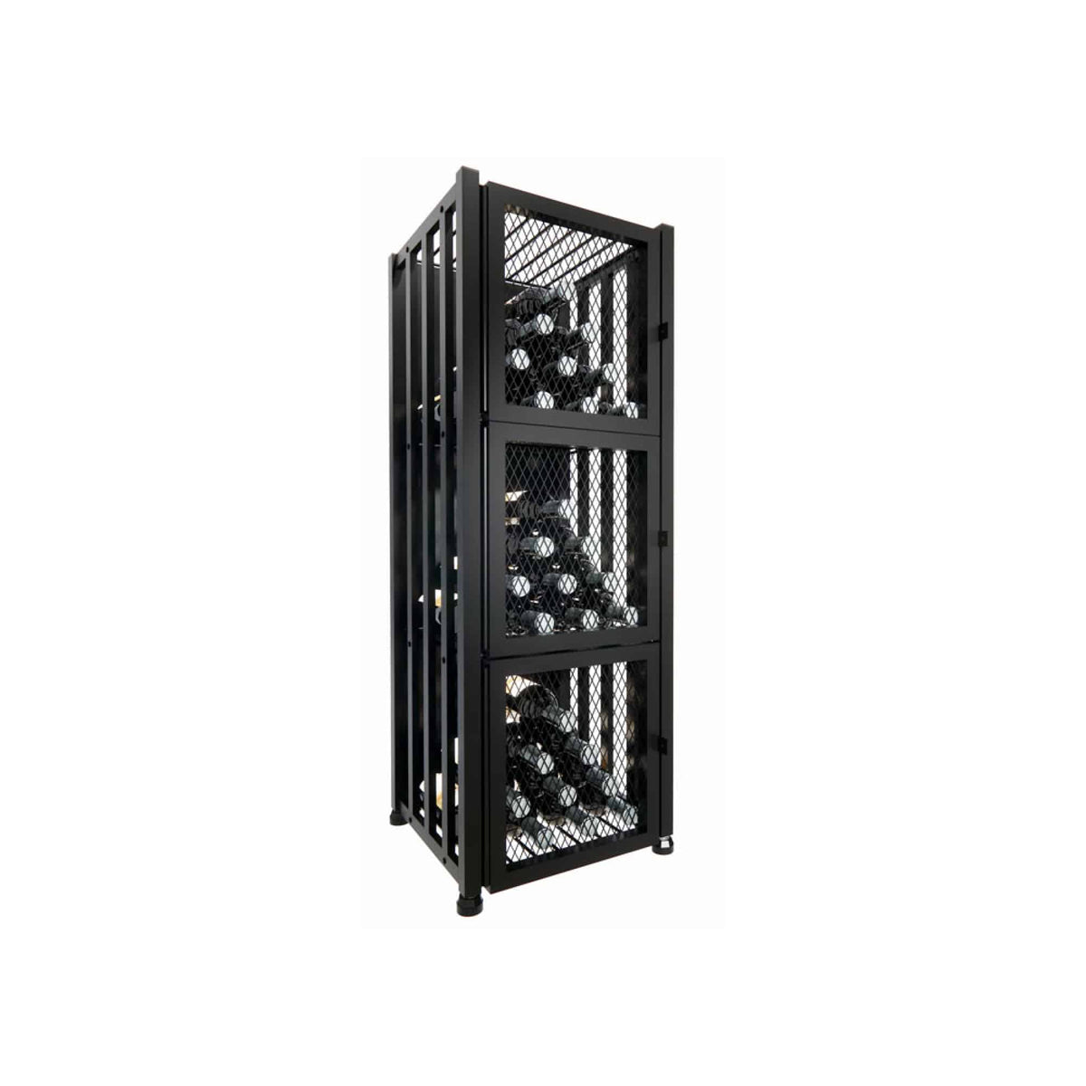 Case & Crate Freestanding Metal Wine Rack Locker With Secure Back- 48 Bottle Capacity