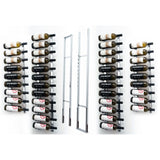 W Series 2 Sided Floating Wine Rack Kit in Chrome Luxe Storing 42 Bottles