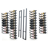 W Series 2 Sided Floating Wine Rack Kit in Matte Black Storing 42 Bottles