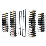 W Series 2 Sided Floating Wine Rack Kit in Matte Black Storing 63 Bottles