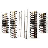 W Series 2 Sided Floating Wine Rack Kit in Brushed Nickel Storing 63 Bottles