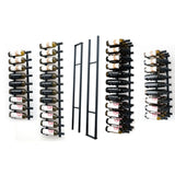 W Series 2 Sided Floating Wine Rack Kit in Matte Black Storing 84 Bottles