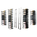 W Series 2 Sided Floating Wine Rack Kit in Brushed Nickel Storing 84 Bottles