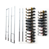 W Series 1 Sided Floating Wine Rack Kit in Chrome Luxe Storing 42 Bottles