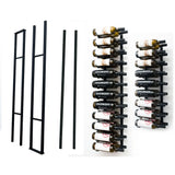 W Series 1 Sided Floating Wine Rack Kit in Matte Black Storing 42 Bottles