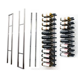 W Series 1 Sided Floating Wine Rack Kit in Brushed Nickel Storing 42 Bottles
