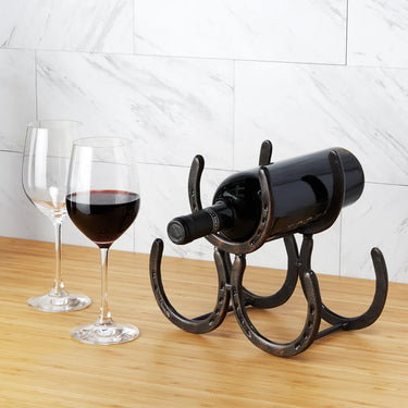Horseshoe Tabletop Metal Wine Rack