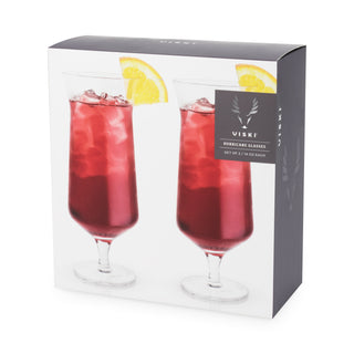 Raye Angled Crystal Hurricane Glasses, Set of 2