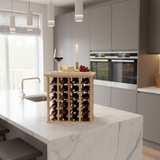 wine rack on counter 
