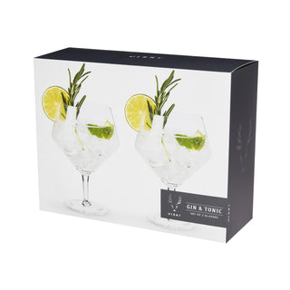 Raye Angled Crystal Gin & Tonic Glasses, Set of 2