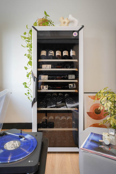 Goguette Large Single Zone Wine Fridge – White | 150+ Bottle Capacity