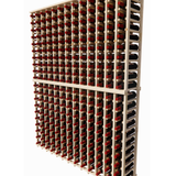 Side view of a 13 column pine wooden wine rack kit storing 260 bottles